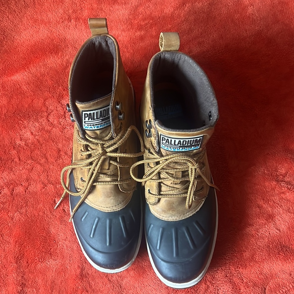 PALLADIUM Men’s Duck Boot Tan/Black, 11, Durable Waterproof Outdoor Hiking - Picture 10 of 10